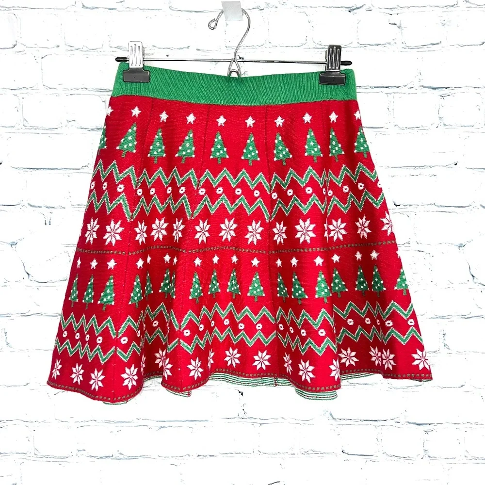 🎄NWT🤩 |•IT'S OUR TIME•| Cute Knit Flare Christmas Skirt